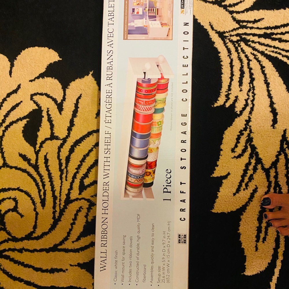 NWOT Wall Ribbon Holder w Shelf